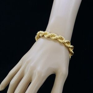 Bronzo Milor Italia Solid Bold Textured Rope Chain Bracelet 8”